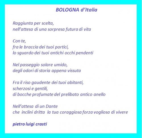 poesia crasti, poesia BOLOGNA D ITALIA, concorso poesie bologna, I concorso zucchi di bologna,bologna, cultura bologna, poesia bologna